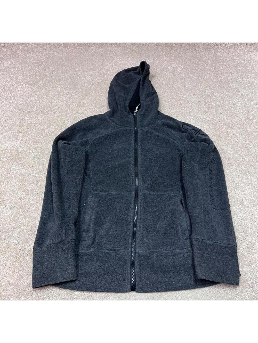 Calvin Klein Performance Hoodie Fleece Gray Women’s Long Sleeve Full Zip Medium